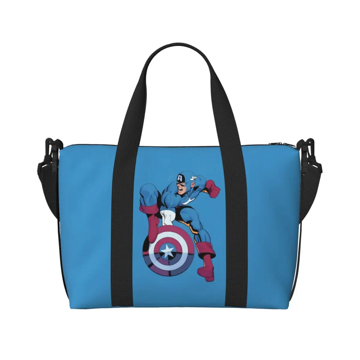 

Пляжная большая сумка Капитан Америка на заказ для женщин, супергерой, пляжные дорожные сумки с большим отделением для спортзала