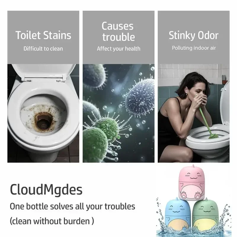 زجاجة منظف المرحاض على شكل ديناصور، منظف خزان معطر للمحيطات يدوم حتى 90 يومًا، إزالة قوية للبقع، نضارة تدوم طويلاً