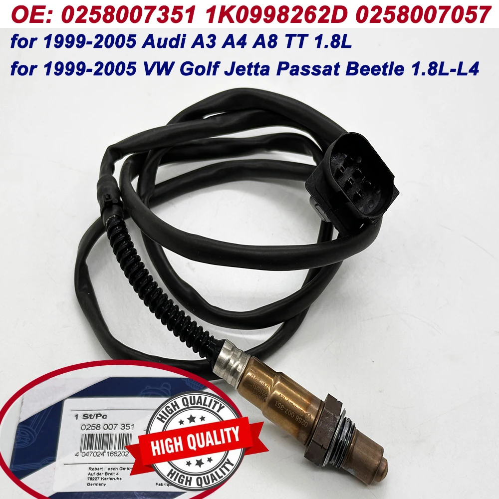 OEM 17014 0258007351 1K0998262D 0258007057 LSU4.2 5-Wire WideBand O2 Sensor AFR For 1999-2005  VW Jetta Audi 1.8L-L4 234-5117