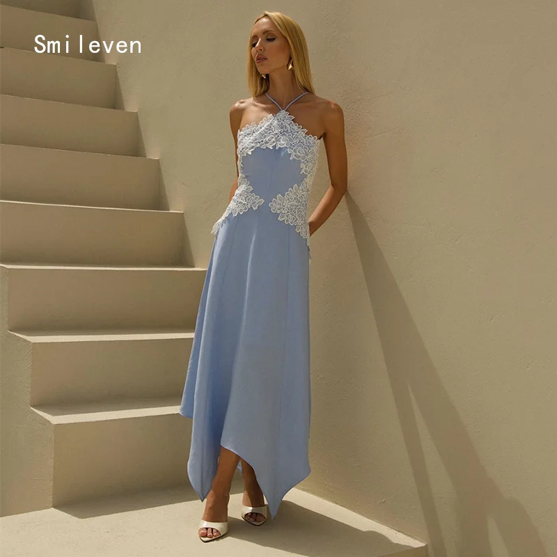 

Smileven Novel Straight Prom Dress Halter Party Gowns Formal Appliques Occassion Dress Customized 2026