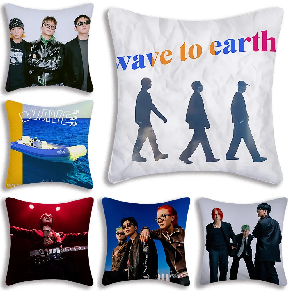 

Wave To Earth Band Pillow Covers Cartoon Sofa Decorative Home Double-sided Printing Short Plush Cute Cushion Cover