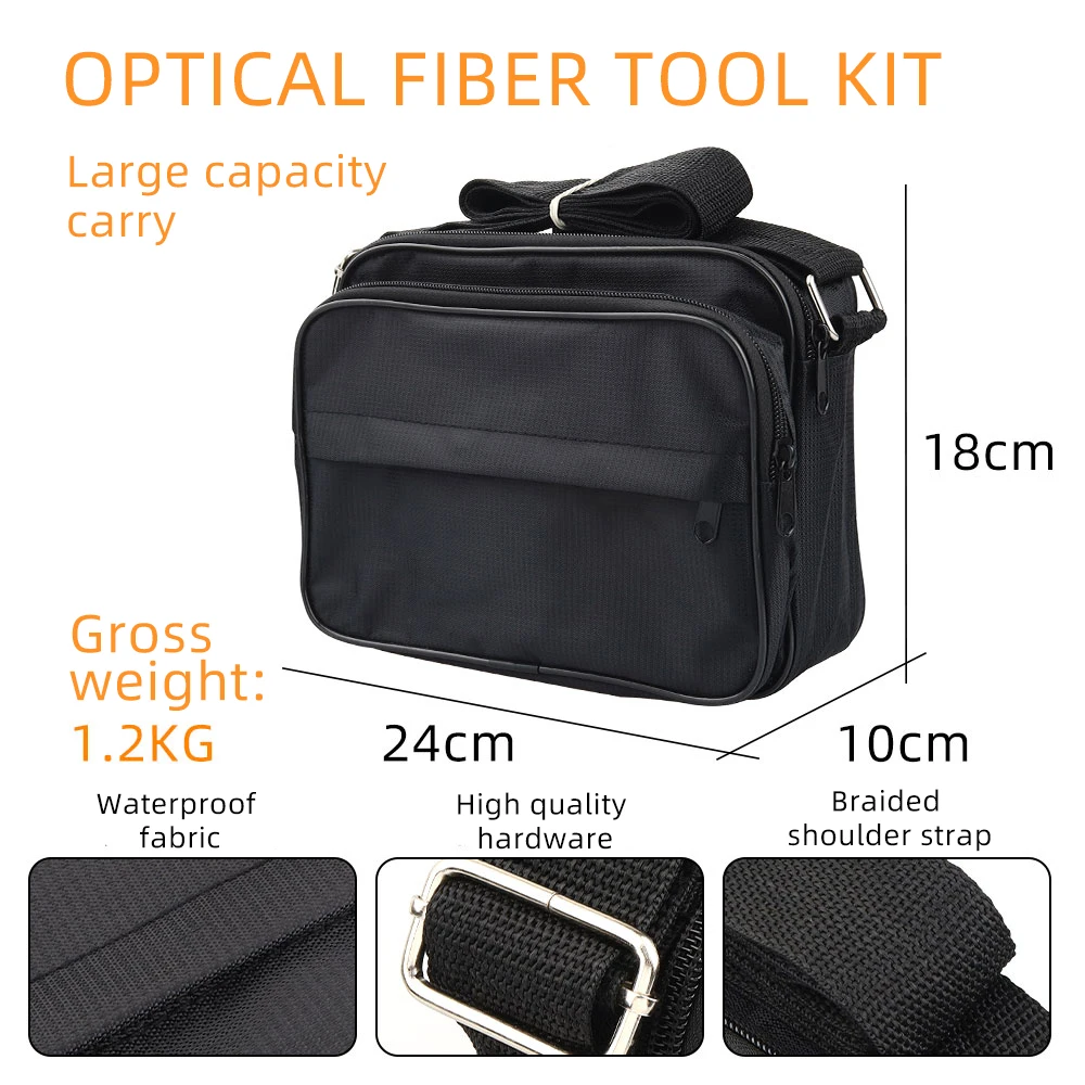 19pcs/set FTTH Fiber Optic Tool Kit with -70~+10dBm Optical Power Meter 10MW Visual Fault Locator