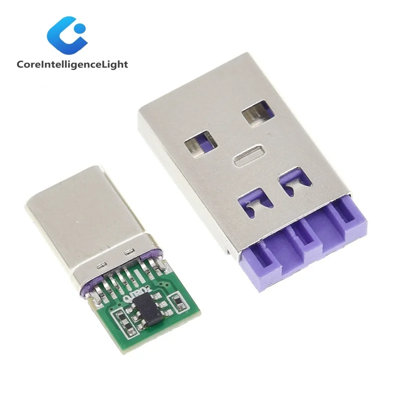 1 مجموعة شحن سريع نوع-C USB 65 واط 5A ذكر موصل لحام مع 5Pin PCB + نوع ذكر 6 دبوس USB لتقوم بها بنفسك OTG شحن البيانات لتقوم بها بنفسك عدة