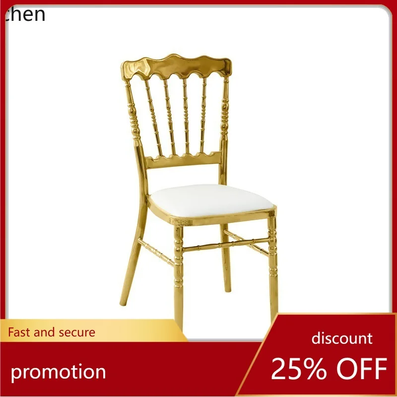 

ZML Wedding Hall Banquet Hall Chair Bamboo Joint Chair Crystal Hall Round Backrest Electroplated Chair