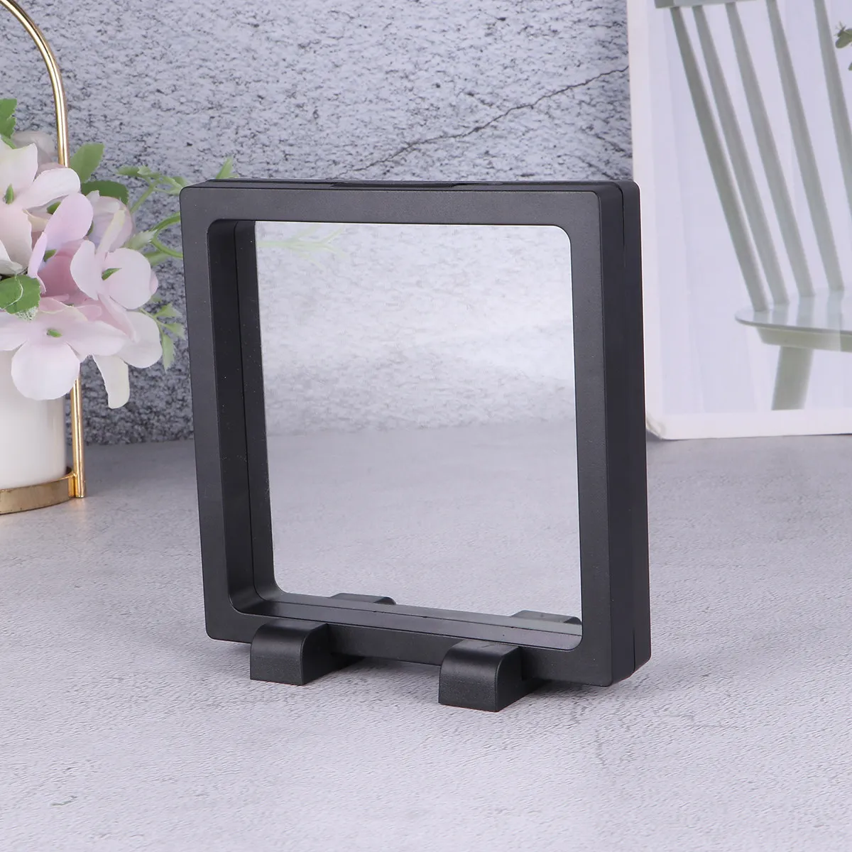 4Set Display Frames Floating Holder Jewelry Box Clear Organizer for Necklace Ring Bracelet White Storage Case Jewelry Display