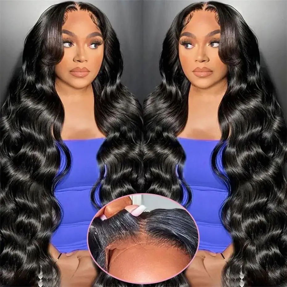 Wig rambut manusia gelombang tubuh 13x4 13x6 Wig Frontal renda transparan Wig penutup renda depan pra-reflektif untuk rambut Remy wanita