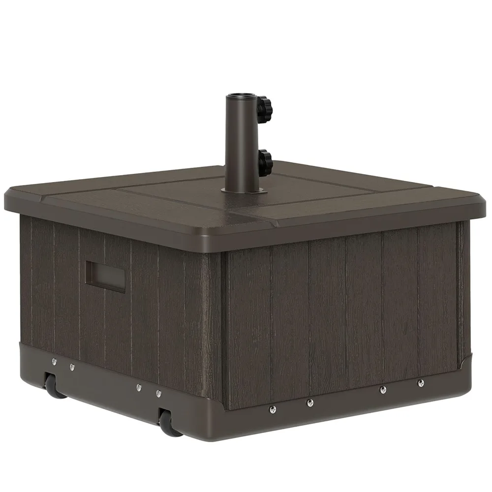 

3-in-1 Outdoor Umbrella Base, Coffee End Table, Planter Box with Drain Hole, 175 Lbs. Capacity Heavy Duty Fillable, Customized