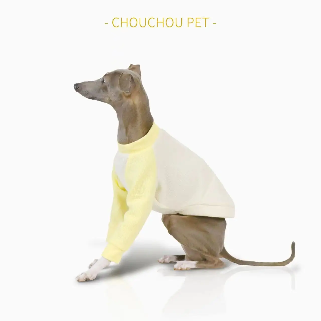 Summer thin pet clothes, yellow patchwork soft Italian greyhound coat, Whippet clothes