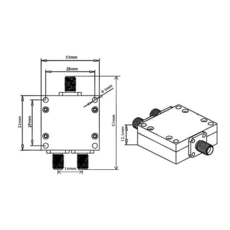 One-Point Two-Point Power Divider 2-8G Radio Frequency Combiner WiFi 5.8G Microstrip SMA Power Divider