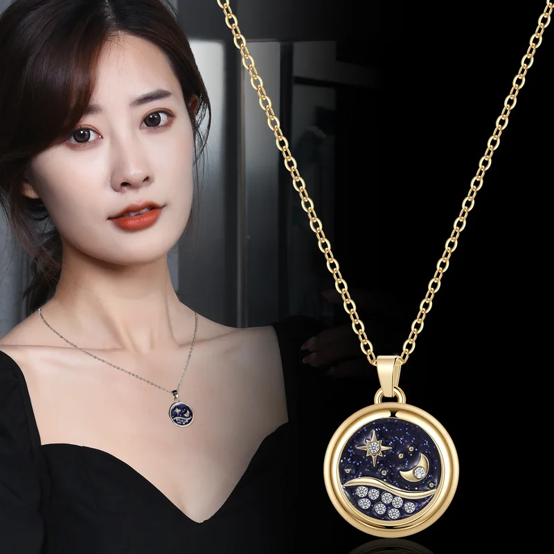 Ожерелье с подвеской Star River Heart из золота и бриллианта, специальное подарочное ожерелье с ключицей Star Moon