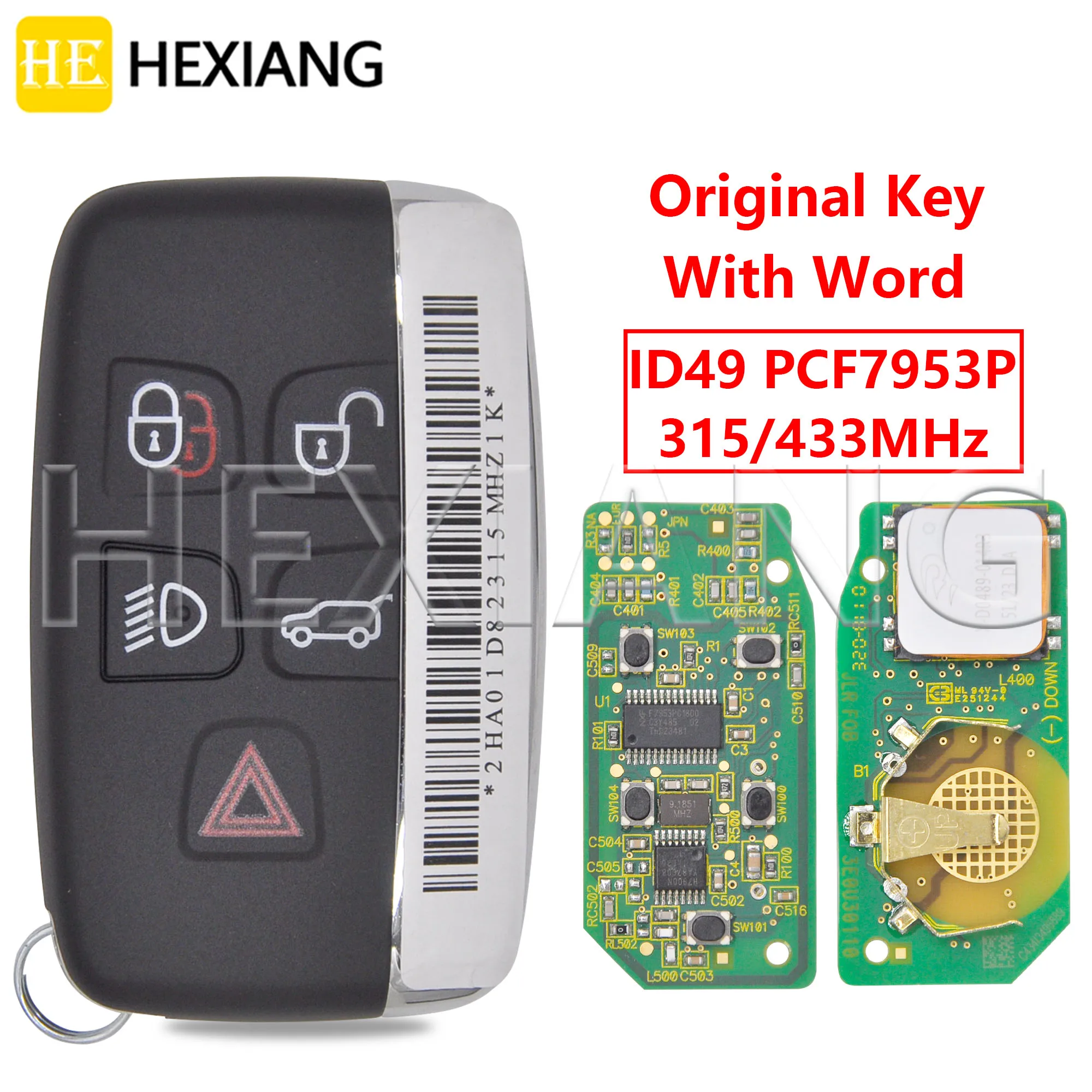 HE-Clé Télécommande Originale ID49 PCF7953, Puce 315/433MHz KOBJTF10A, pour Land Rover Freelander Discovery 4 Range Rover dehors Evoque