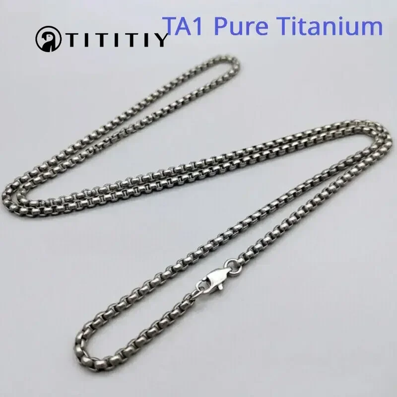 New A Beautiful Pure Titanium Necklace That Is Ultra Light Anti Allergic and Ultra Lightweight Wide 3mm Long 450mm Classic style