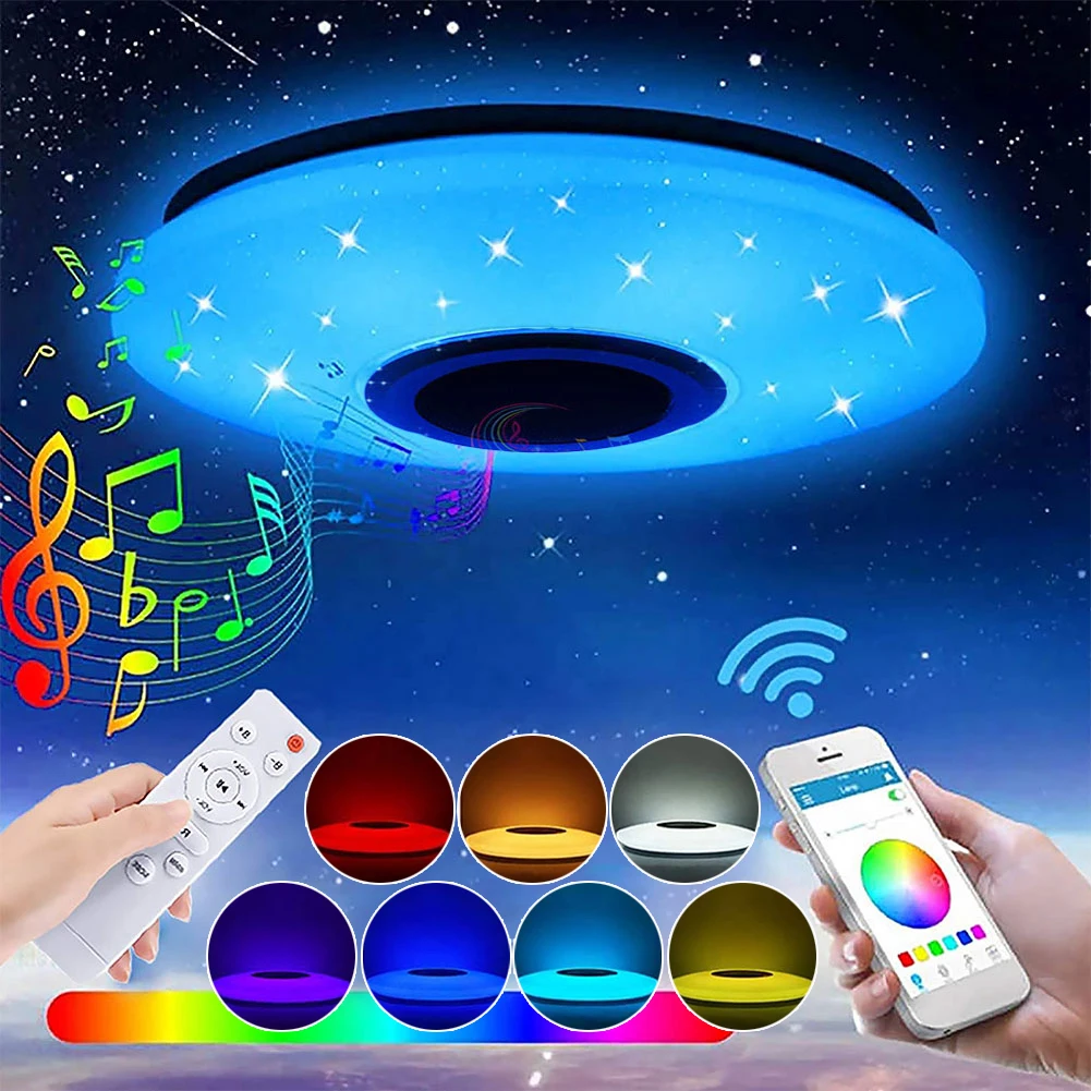 RGB LED Ceiling Light APP Control Bluetooth-compatible Music Ceiling Light Home Round Ceiling Lamp for Living Room Decor