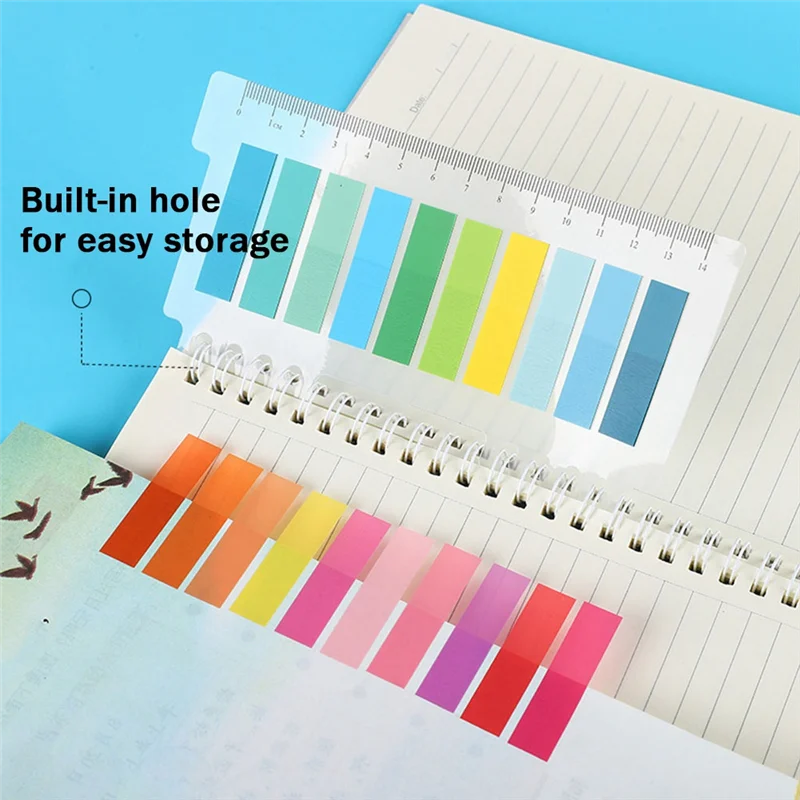 

24PCS Page Markers Sticky Index Tabs Writable And Repositionable File Tabs Flags With Ruler For Reading Notes