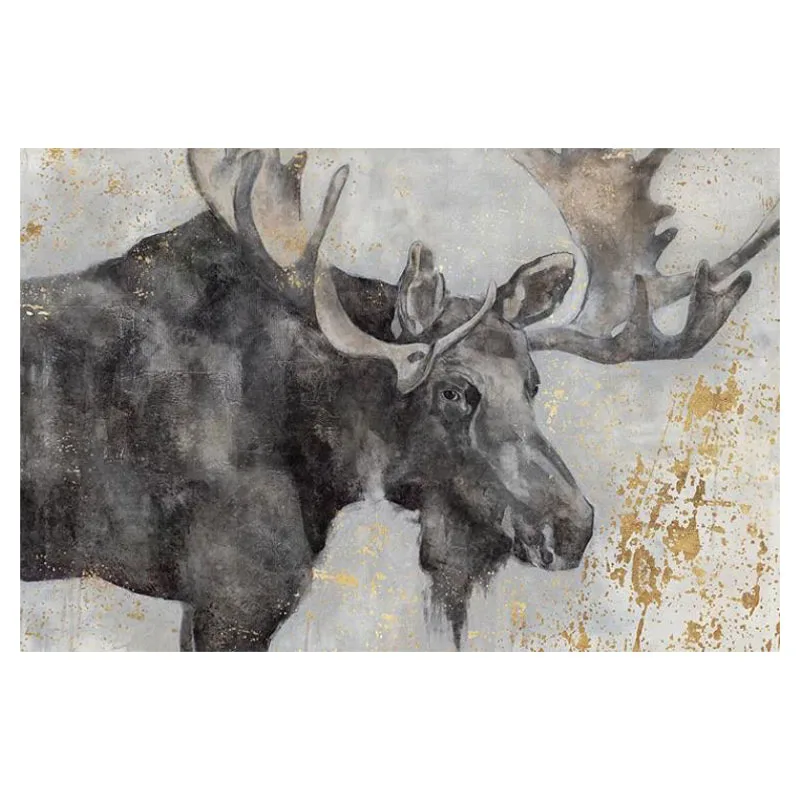 Creative Animals Moose Deer Mural Posters Canvas Wall Art Pictures Home Decor Paintings for Living Room Bedroom Decorations