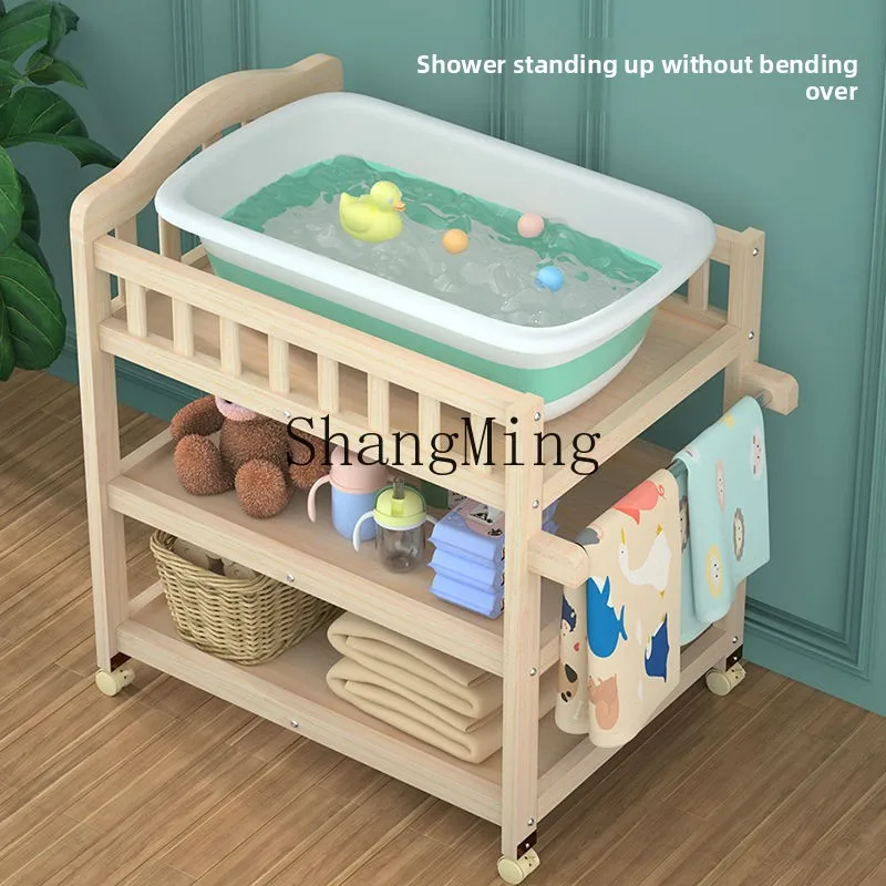 

CL Diaper Changing Table Touch Multi-Functional Splicing Movable Changing Table