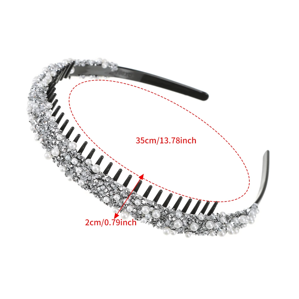 AWAYTR Pearl Decorated Women\'s Hairband Fashion Hair Bands Hoop Hollow Plastic Headband For Adult Girls Headwear