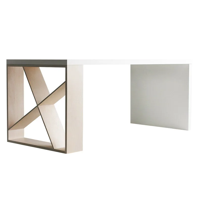 

Modern minimalist, solid wood desk, single table and chair combination