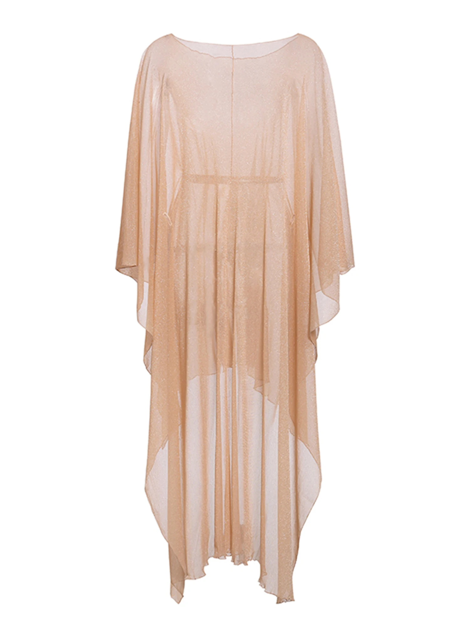 여성용 골드 샤이니 비키니 커버업 오픈 프론트 허리끈 선 프로텍션 롱 드레스 비치웨어