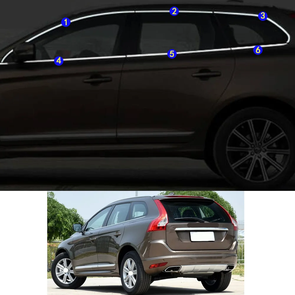 

Для Volvo XC60 2014 2015 2016 2017 2018 Автомобильная Наклейка декоративная стойка оконная средняя полоса обрезанная рамка капоты