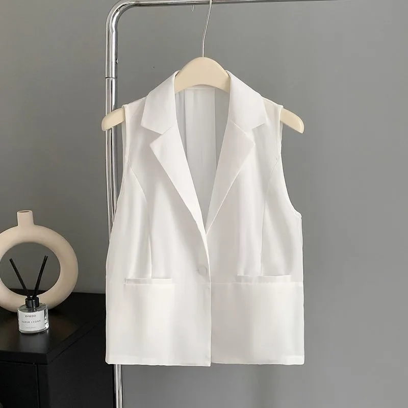 Women's Summer Thin Vest Jacket Summer Chiffon Outer Short Fashion Suit Vest Sleeveless New Waistcoat Denim Vest Fashion Comfort