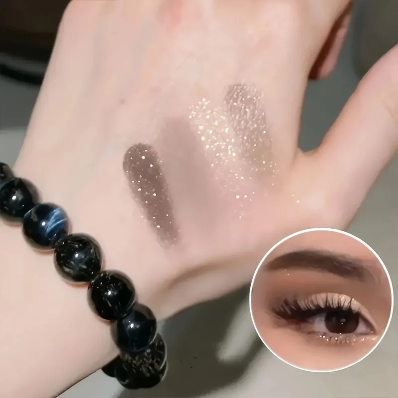 4色ヌードブラウンアイシャドウパレット - 細かい輝きのあるパール調、スモーキーメイクに最適なアースカラー、マットとシマー仕上げ