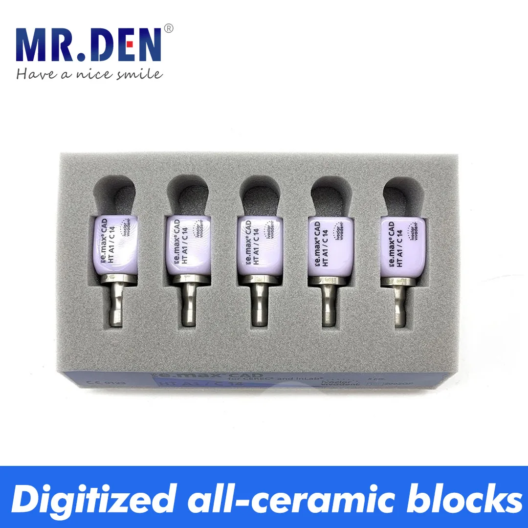 5pcs/Box Ivoclar vivadent IPS e.max CAD C14 Dental Glass Ceramic Blocks CAD Porcelain Block Lithium Disilicate Glass Zirconia