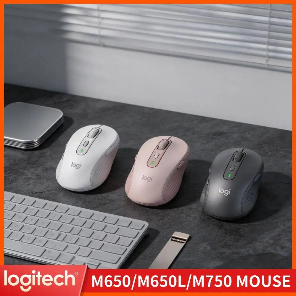 Logitech M750 Wireless Mouse - 90% Noise Reduction Tech, 4000 DPI Precision, 3-Device Sync, Recycled Plastic Build