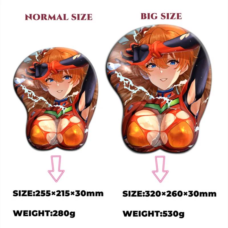 EVA Souryuu Asuka Langley Ass Hengtai Anime Sexy Mouse Pad Cute Manga with Wrist 3D Big Oppai Silicone Gel Mat Mousepad