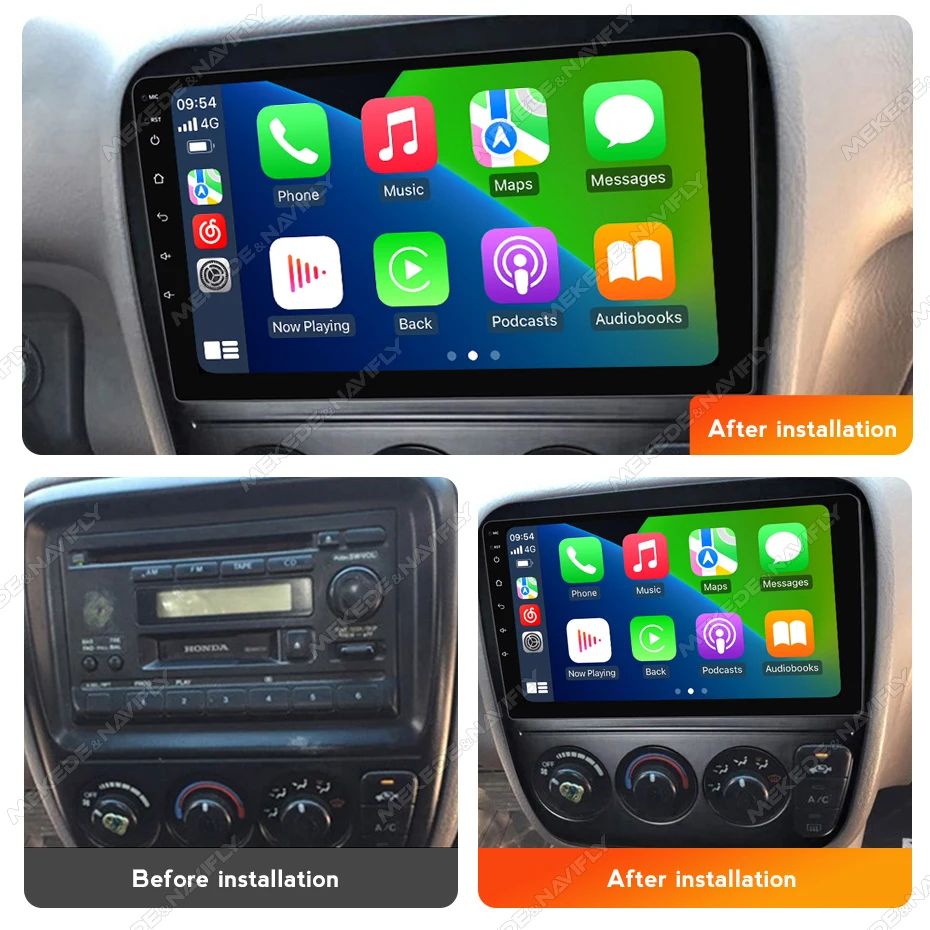 MEKEDE 9inch Android 14.0 Autoradio For Honda CR-V 1997-2001 Car Intelligent Multimedia Radio 2 Din CarPlay Audio Stereo Player