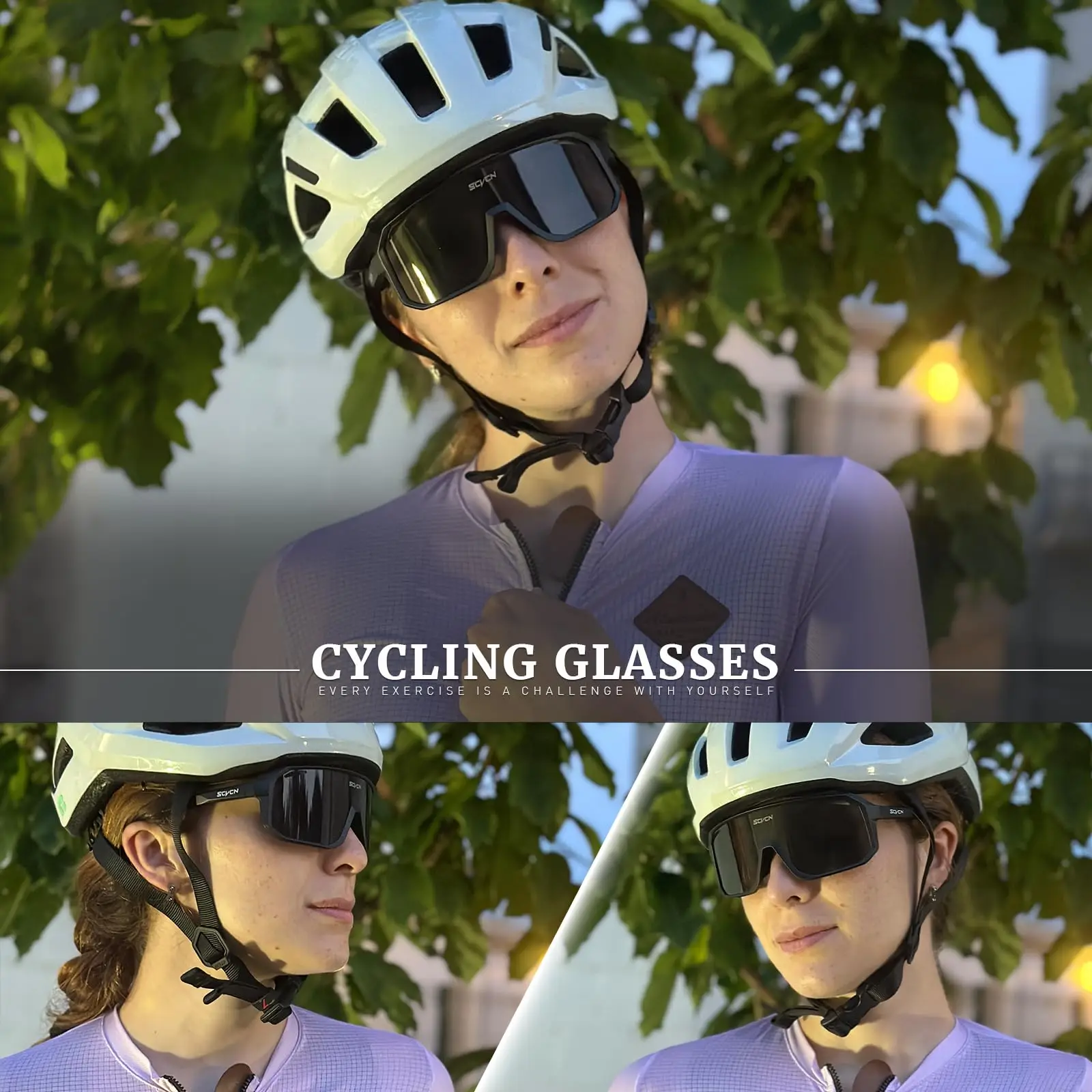 Scvcn Men Cycling Glasses UV400 Sport Sunglasses MTB Women Running Driving Fishing Golf Baseball Casual Fashion Youth Sunglasses