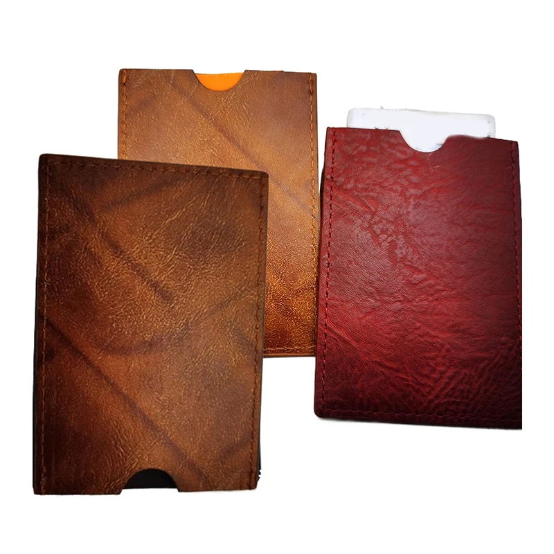محفظة جلدية لبطل الهوية للرجال والنساء، تصميم أنيق للبطل الخارق، فتحات بطاقات متعددة، هدية نقدية