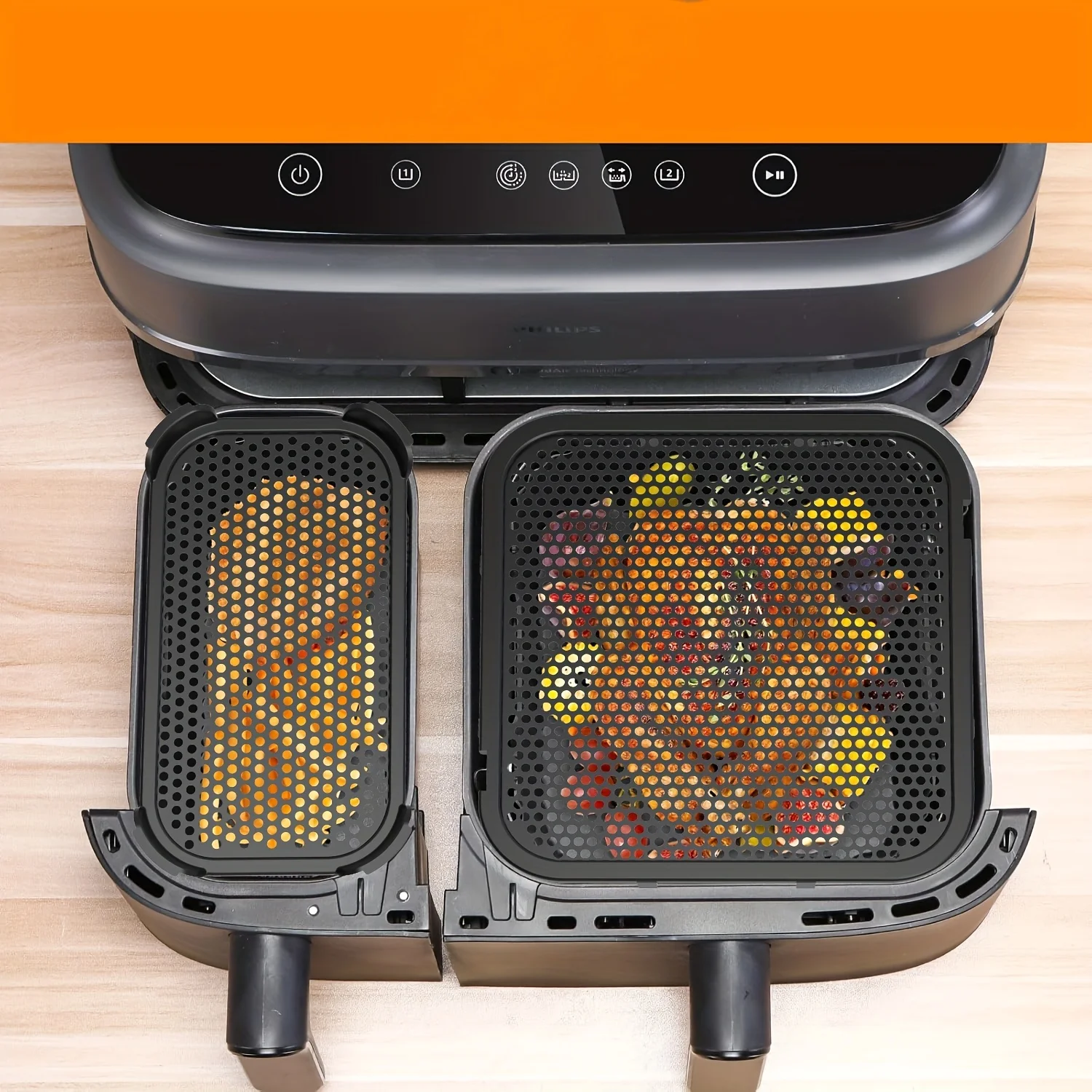 2Pcs 새로운 에어 프라이어 스플래시 가드 Philips-N350 스플래시 방지 커버 필립스 에어 프라이어 홈 도구 용 메쉬 스크린 보호기 액세서리 썸네일 4
