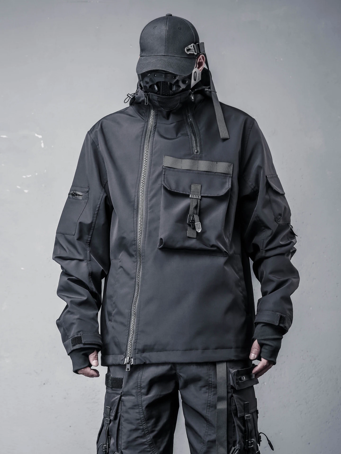 

Fashion Heavy Industry Mechanical Style Hooded Coat Men's Dark Series Jacket Outdoor Work Clothes Casual Top