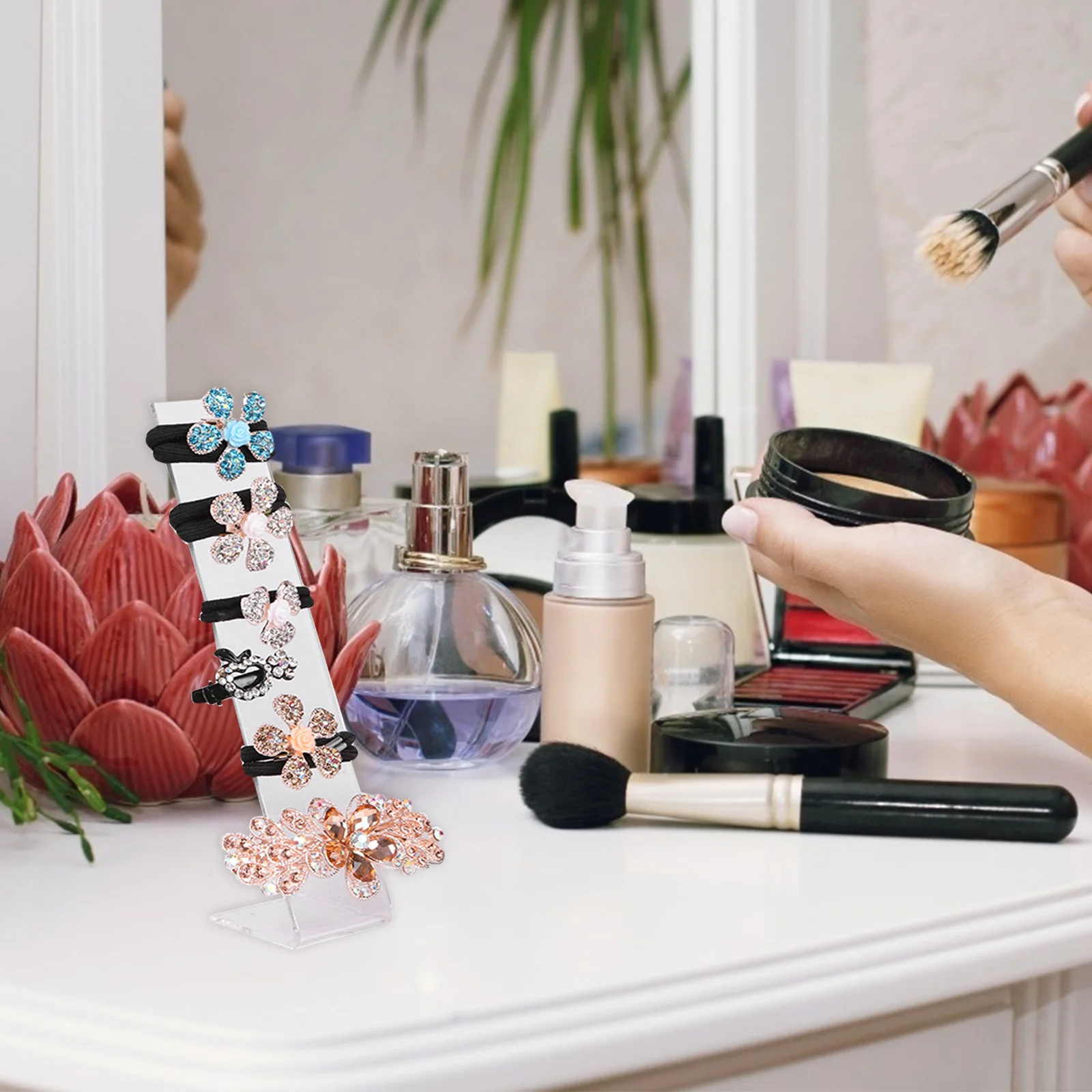 2 قطعة مشبك شعر حامل نسيج ناعم وسلس مثالي للمنزل تنظيم مقاطع الشعر المفضلة توفير الجهود الوقت المشابك المنظم