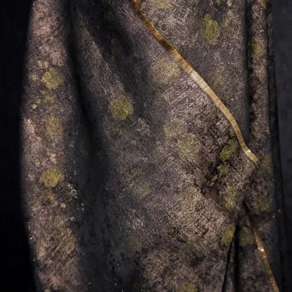 

Withered Yellow Ancient Style Jacquard Fabric for Hanfu Spring Autumn Coat Designer Cloth By The Meter Diy Sewing