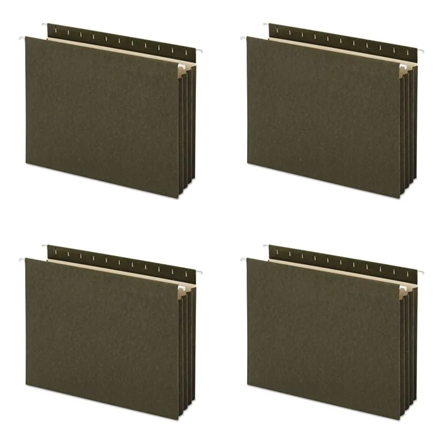 

Универсальная подвесная коробка, нижние карманы для файлов с 1 секцией для документов формата Letter, емкость 3,5 дюйма, стандартный дизайн зеленого цвета