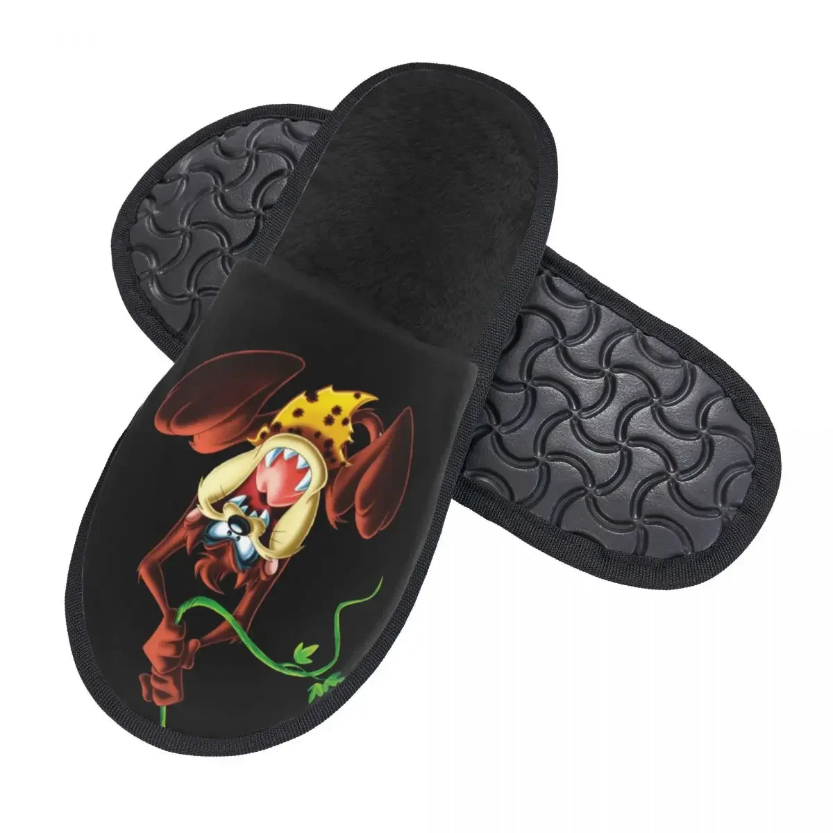 Custom Tasmanian Devils House Slippers Women Cozy Memory Foam Taz Cartoon Comic Slip On Spa Slipper Shoes