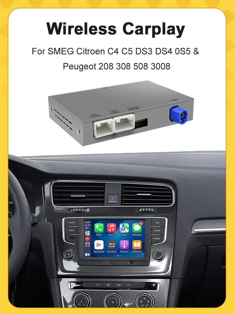 Kabelloses Carplay Android Auto für VW Volkswagen Skoda Octavia A5 Golf 7 Polo Passat B8 MIB MIB2 mit Mirror Link BT Navigation