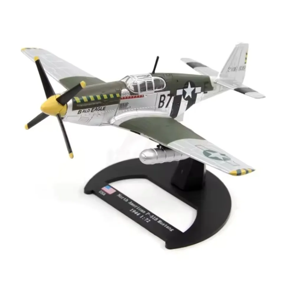 Diecast Alloy 1/72 Scale US P-51 P51B Mustang Fighter Aircraft Model Plane Replica For Military Aviation Souvenir Airplane Gift