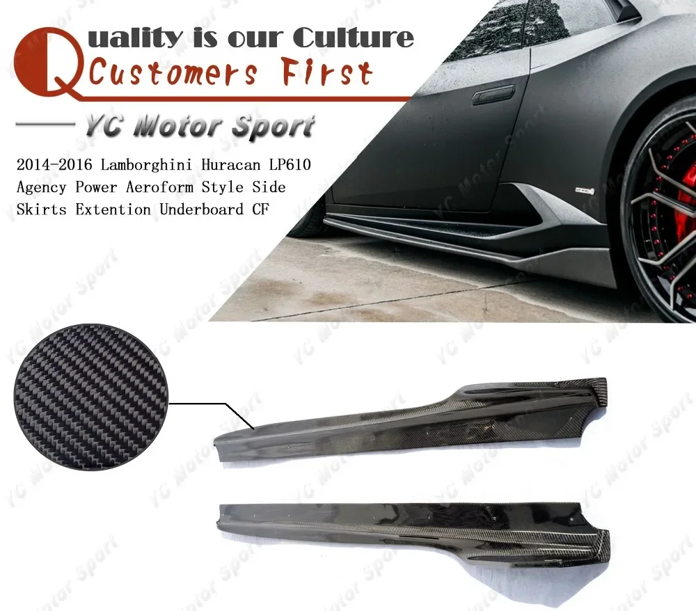 Car Accessories Carbon Fiber APA Style Side Skirt Fit For 2014-2019 Huracan LP610-4 & LP580-2 Side Skirts Extention Underboard