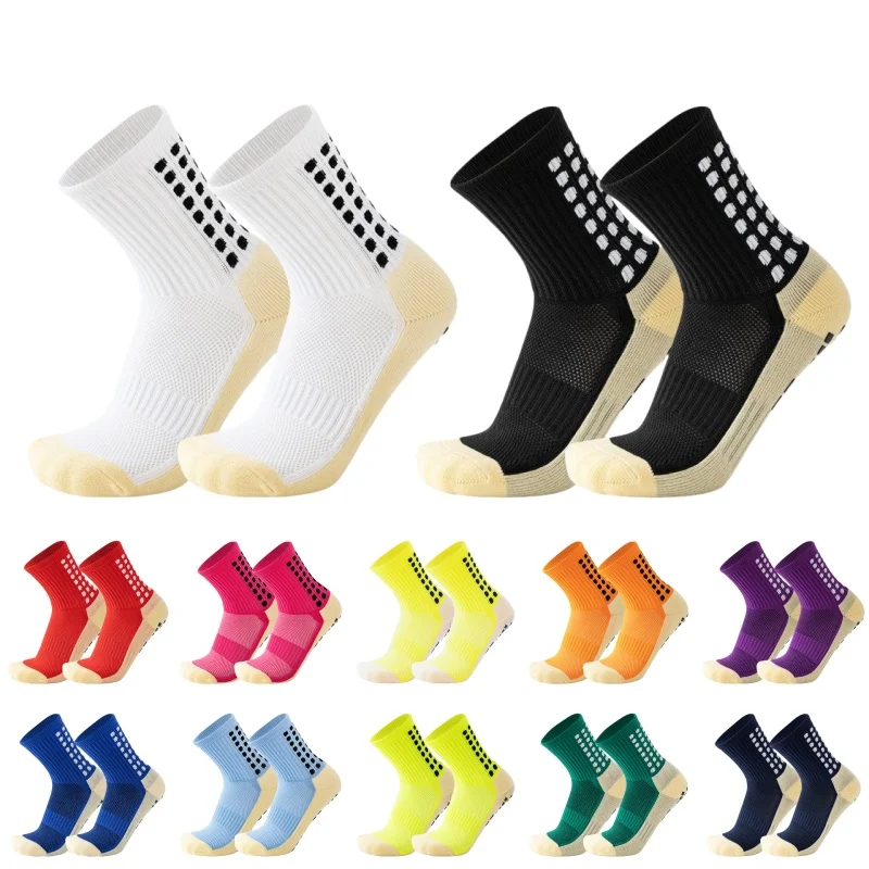 New Men Anti-Slip Football Socks High Quality Soft Breathable Thickened Sports Socks Running Cycling Hiking Women Soccer Socks