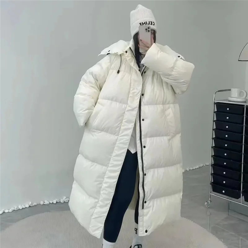 2023 New Winter Women Hooded Parkas X-long Jackets Casual Thick Warm Windproof Female Outwear Streetwear Snow Wear Jacket Coat