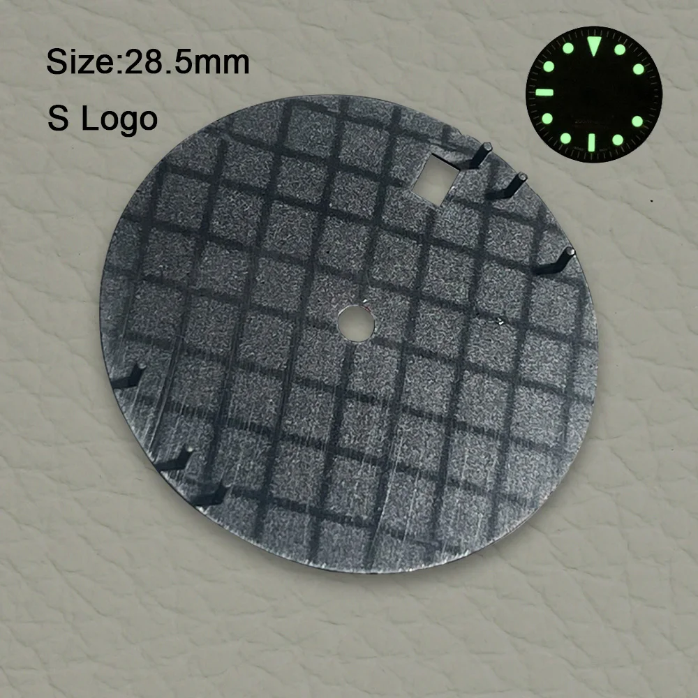 جديد 28.5 مللي متر S شعار ريترو الهاتفي صالح NH35/NH36/4R/7S الحركة اليابانية الأخضر مضيئة ساعة عالية الجودة تعديل الملحقات
