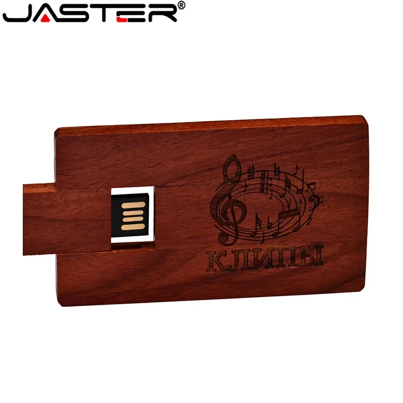 JASTER carta di legno personalizzata chiavetta USB noce 64GB 32GB Logo personalizzato gratuito Pen Drive 16GB Memory Stick regalo di nozze