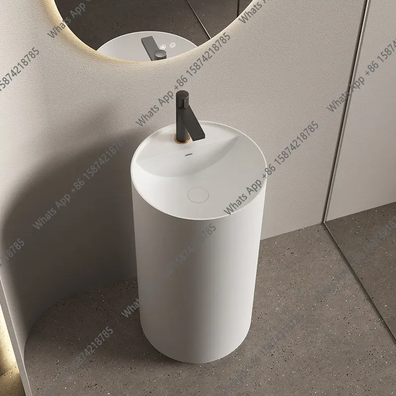 

Интегрированная круглая раковина из искусственного камня Qimei для ванной комнаты в отелях и гостевых домах