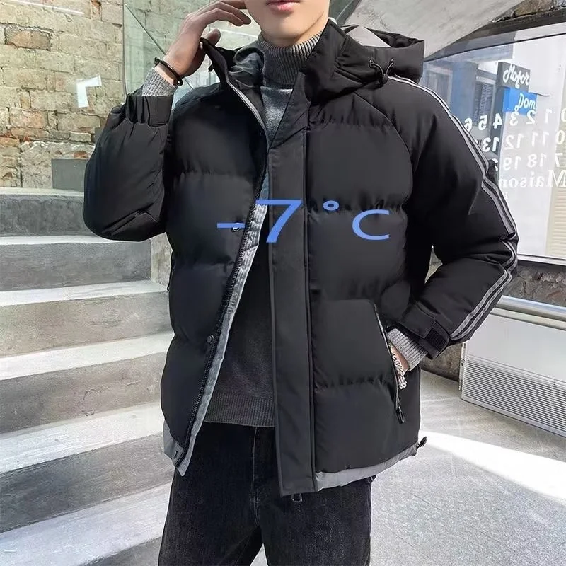الرجال أسفل القطن Jaet 2024 شتاء جديد Sle العصرية ort Thiened يندبروف معطف مقنع دافئ الشباب ular ارتداء اليومي