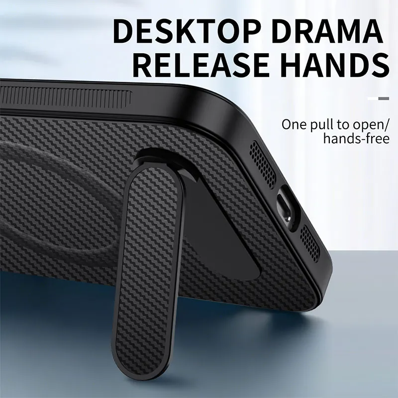 Etui na OnePlus Nord CE5 z teksturą włókna węglowego, magnetycznym uchwytem, osłona PC-TPU, kompatybilne z bezprzewodowym ładowaniem, Funda na OnePlus NordCE5 — zdjęcie produktu 6