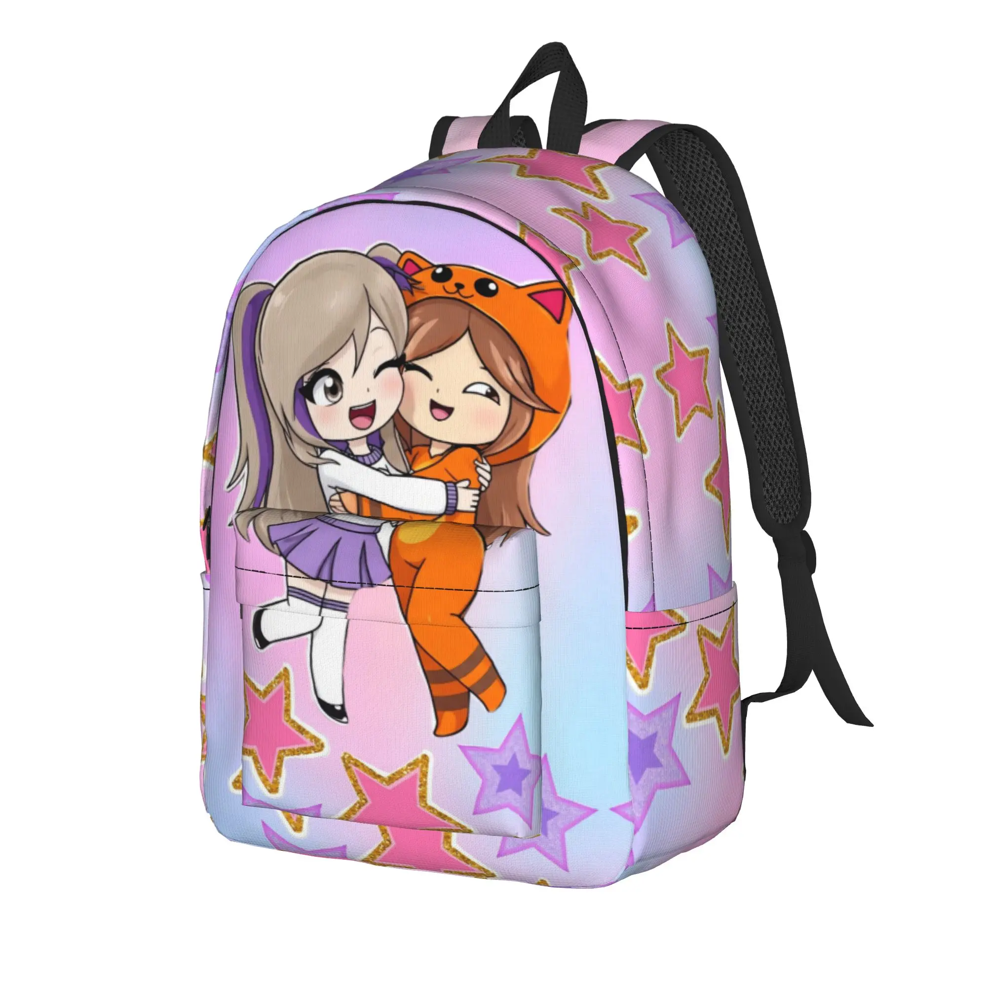 Orange Hug Star Art Lyna Vallejos Backpack  Unisex Polyester Hiking Backpacks Large Casual School Bags Rucksack