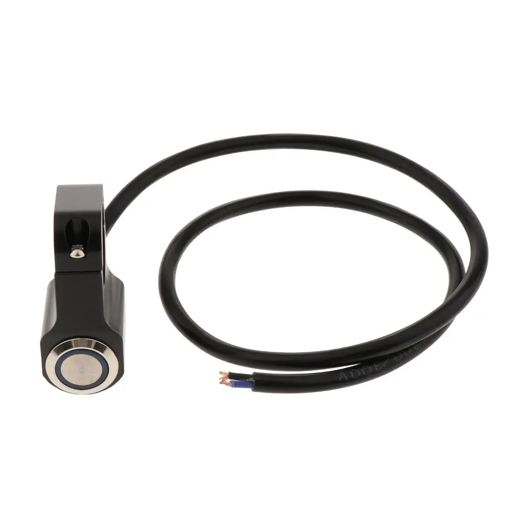 12V Motorcycle ATV 1inch Handlebar Headlight Fog Spot Light On Off Switch Waterproof 25mm - Stainless Steel Black Body